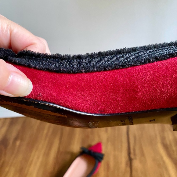 Marc By Marc Jacobs Red Suede Ribbon Flats - Picture 11 of 12